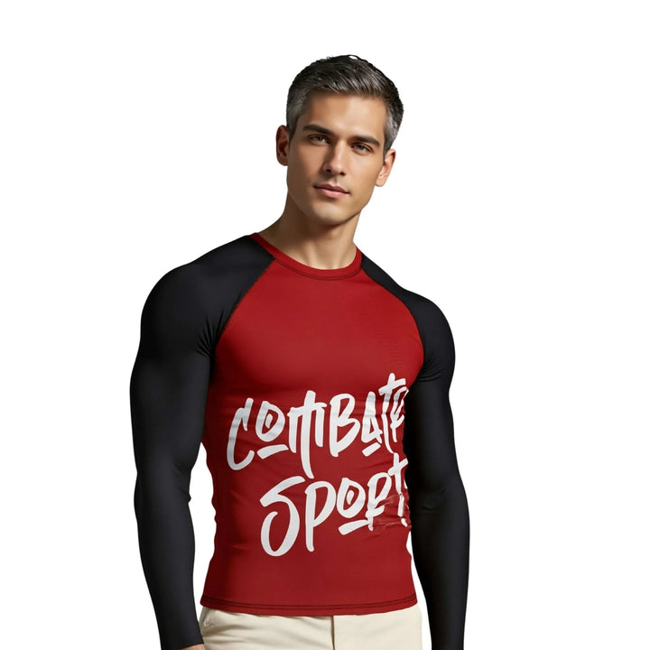 Combatra Sports Red &amp; Black Compression Rashguard - Premium Rashguards | Combatra