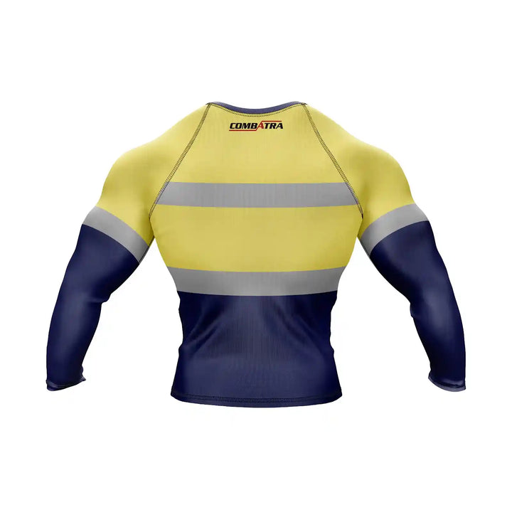 Construction Worker BJJ Rashguard in Yellow – back view