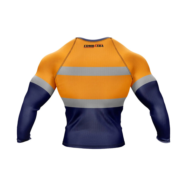 Construction Worker BJJ Rashguard in Yellow – back view