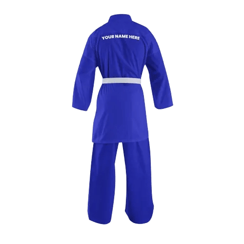 CUSTOM 14 Oz. BLUE HEAVY WEIGHT KARATE UNIFORM - Custom Karate Uniform | Combatra
