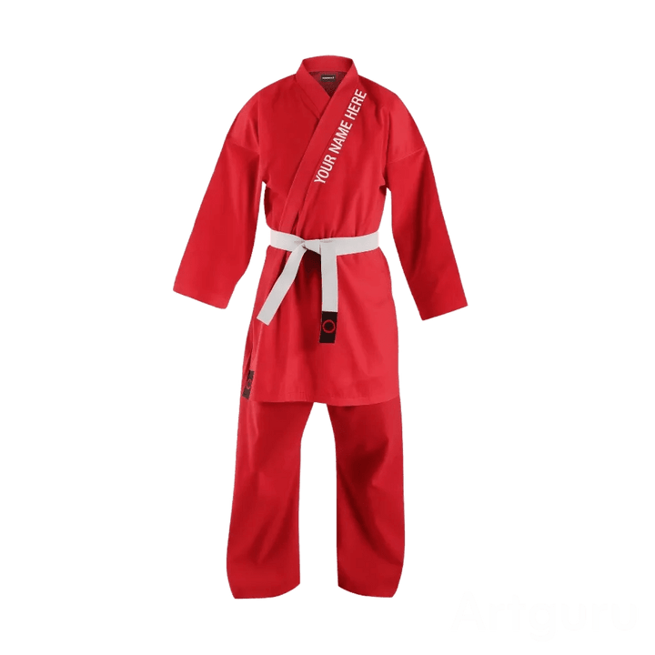 CUSTOM 14 Oz. RED HEAVY WEIGHT KARATE UNIFORM - Custom Karate Uniform | Combatra