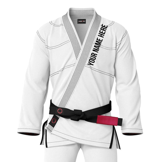 Custom Alpha White Plain Brazilian Jiu JItsu Gi - Personalised Gi | Combatra