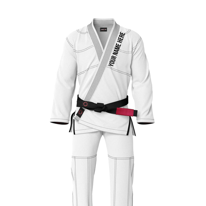 Custom Alpha White Plain Brazilian Jiu JItsu Gi - Personalised Gi | Combatra