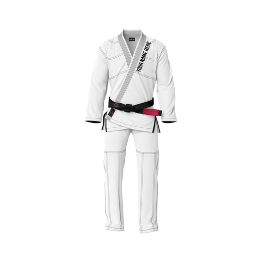 Custom Alpha White Plain Brazilian Jiu JItsu Gi - Personalised Gi | Combatra