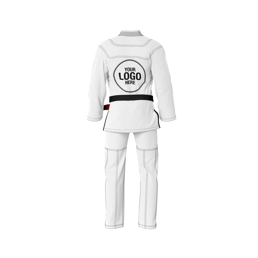 Custom Alpha White Plain Brazilian Jiu JItsu Gi - Personalised Gi | Combatra