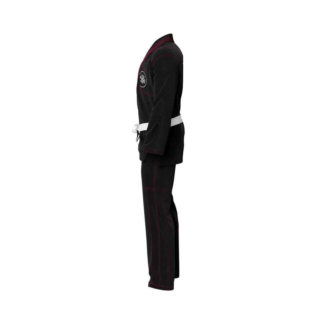 Custom Black Brazilian Jui Jitsu Gi with Red Threads - Personalised Gi | Combatra