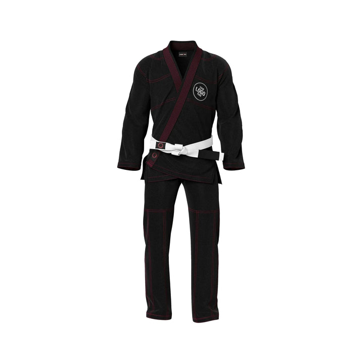 Custom Black Brazilian Jui Jitsu Gi with Red Threads - Personalised Gi | Combatra