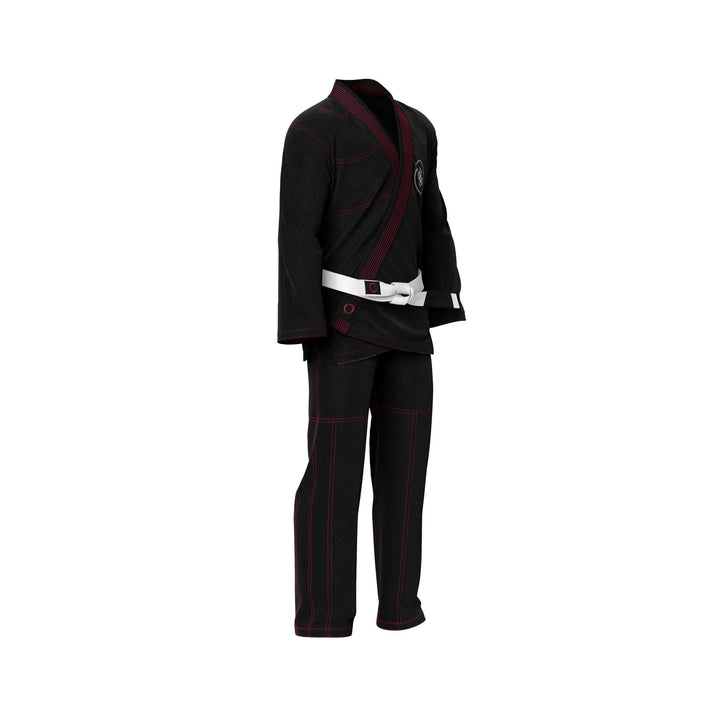 Custom Black Brazilian Jui Jitsu Gi with Red Threads - Personalised Gi | Combatra