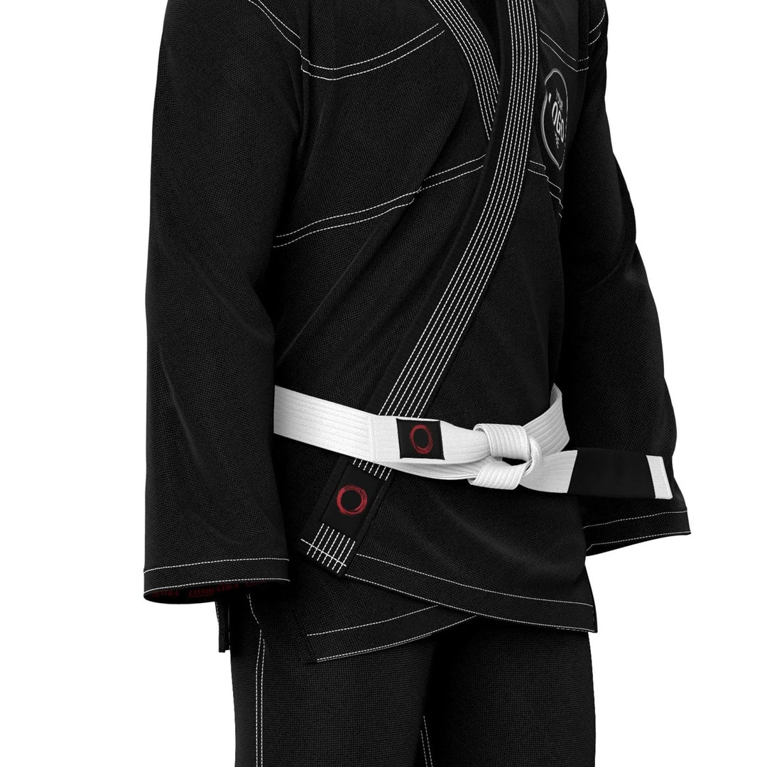 Custom Black With White Threads Brazilian jiu jitsu gi - | Combatra