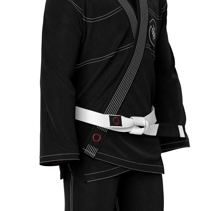 Custom Black With White Threads Brazilian jiu jitsu gi - | Combatra
