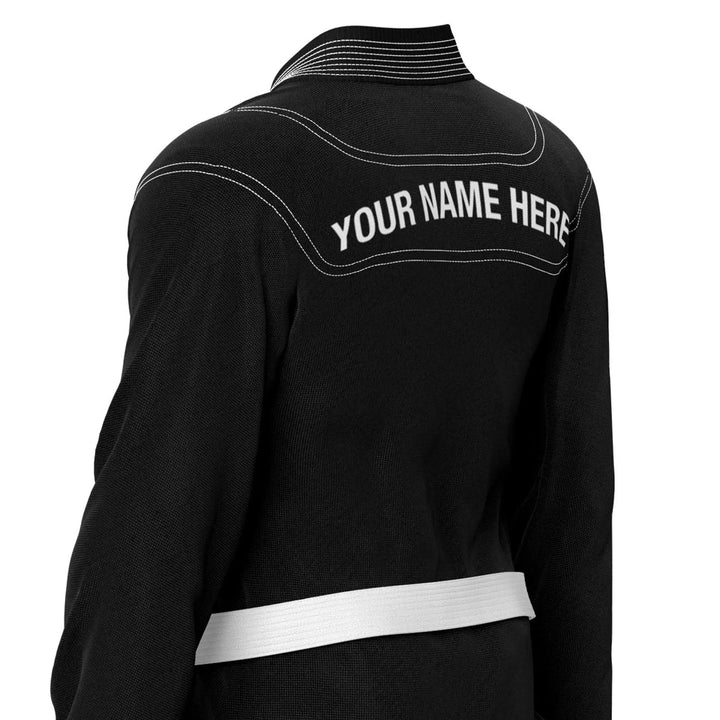 Custom Black With White Threads Brazilian jiu jitsu gi - | Combatra