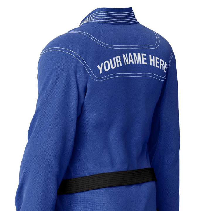 Custom Blue with White Threads Brazilian Jiu JItsu gi - Personalised Gi | Combatra