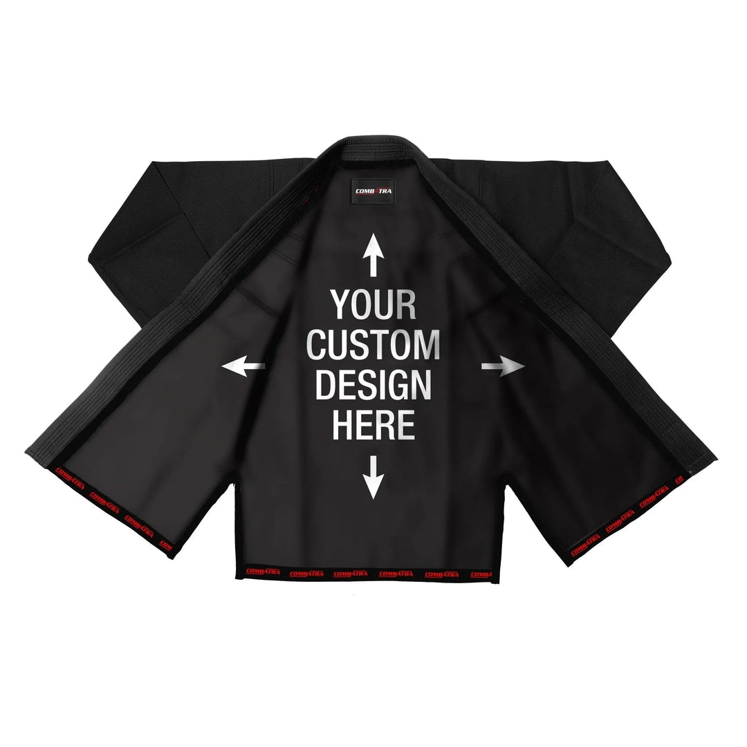 Custom Plain Black with Custom Shirt Brazilian Jiu JItsu gi - Personalised Gi | Combatra