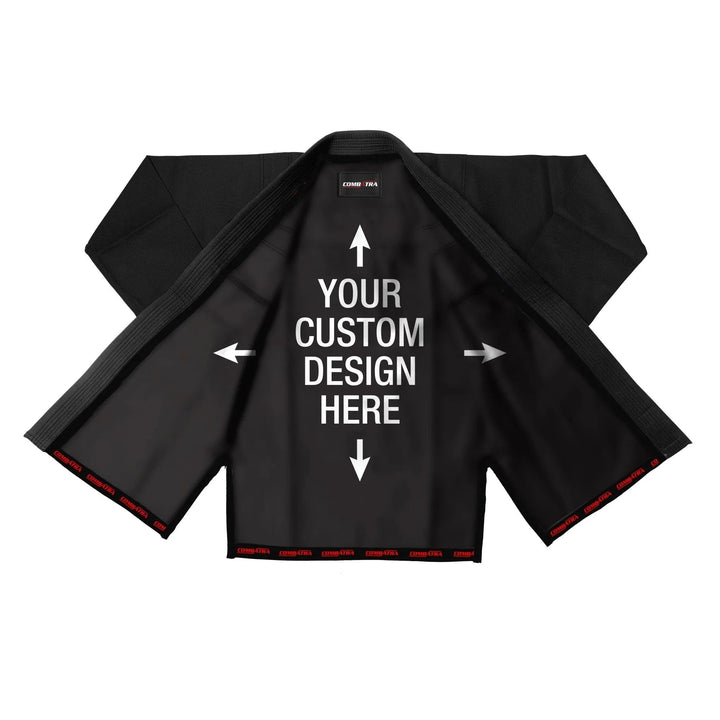 Custom Plain Black with Custom Shirt Brazilian Jiu JItsu gi - Personalised Gi | Combatra
