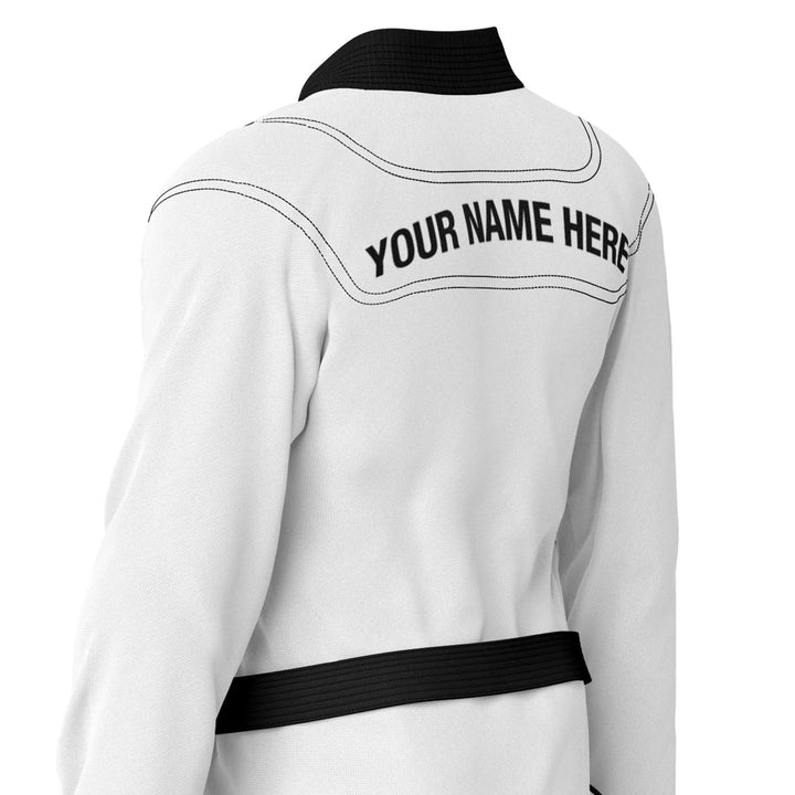 Custom white and black Brazilian Jiu Jitsu Gi - Personalised Gi | Combatra