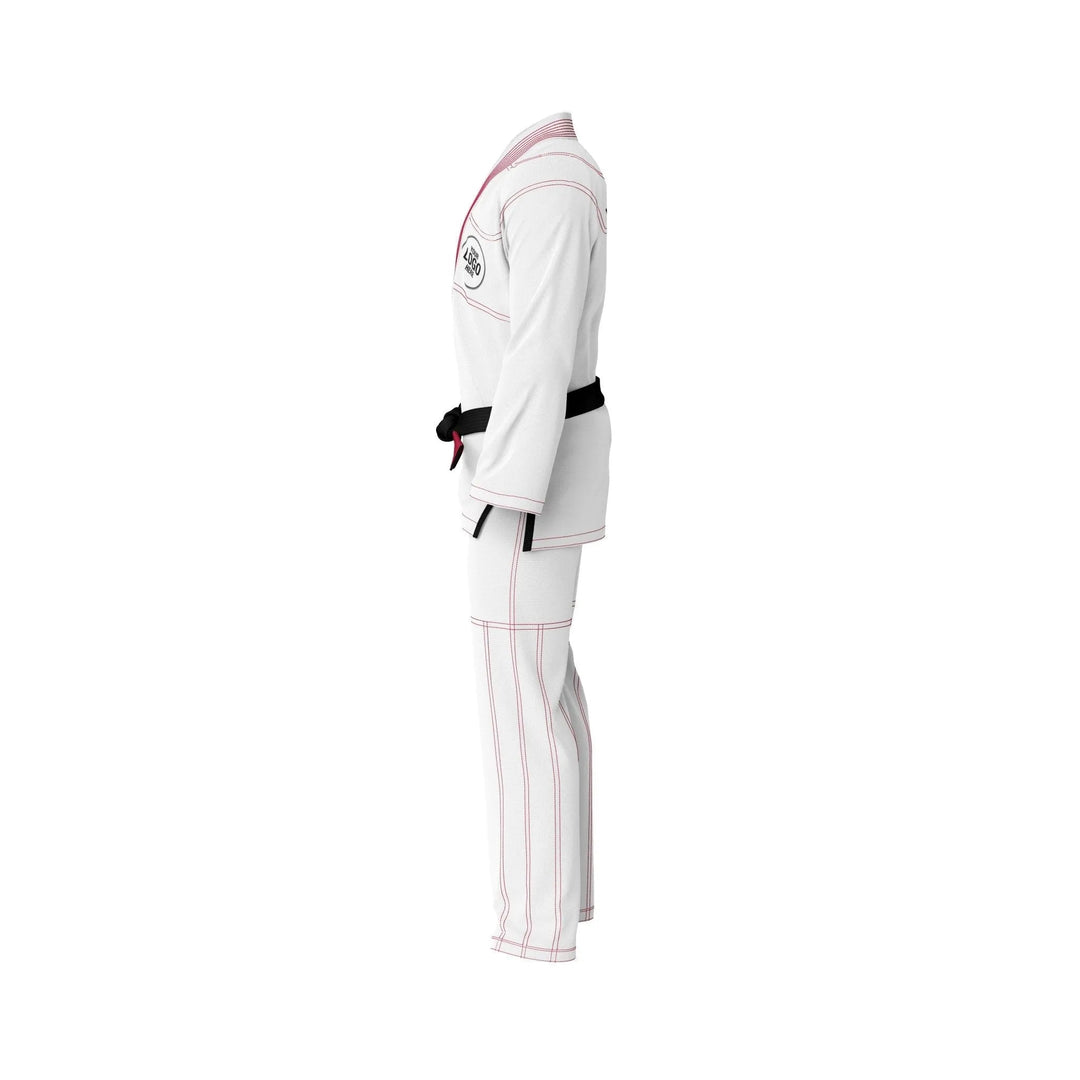 Custom White with Red Threads Brazilian Jiu JItsu gi - Personalised Gi | Combatra