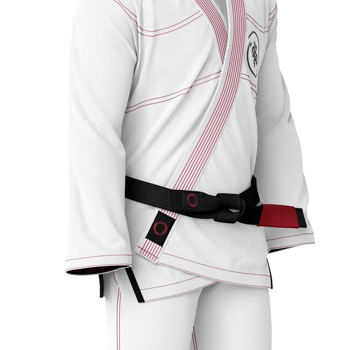 Custom White with Red Threads Brazilian Jiu JItsu gi - Personalised Gi | Combatra