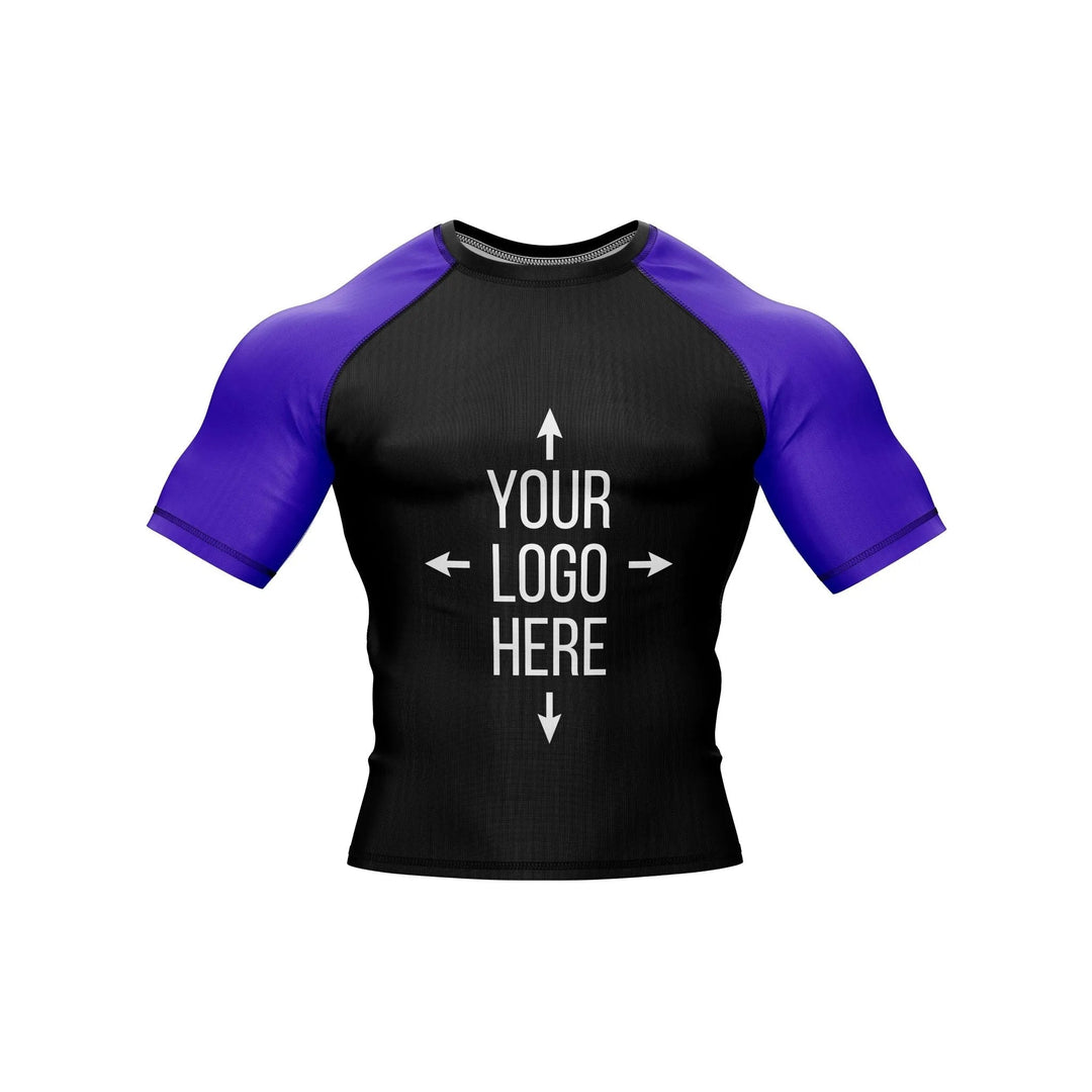 Customizable Black and Purple Compression Rash Guard - Ranked Rashguard | Combatra