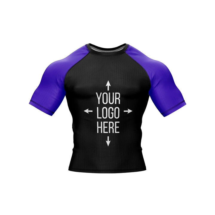 Customizable Black and Purple Compression Rash Guard - Ranked Rashguard | Combatra