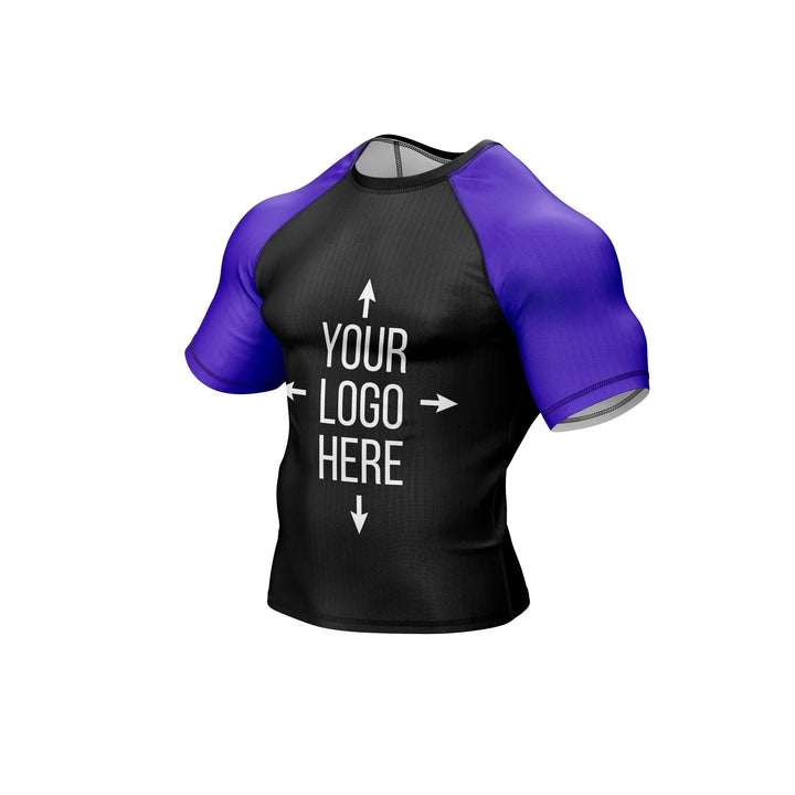 Customizable Black and Purple Compression Rash Guard - Ranked Rashguard | Combatra