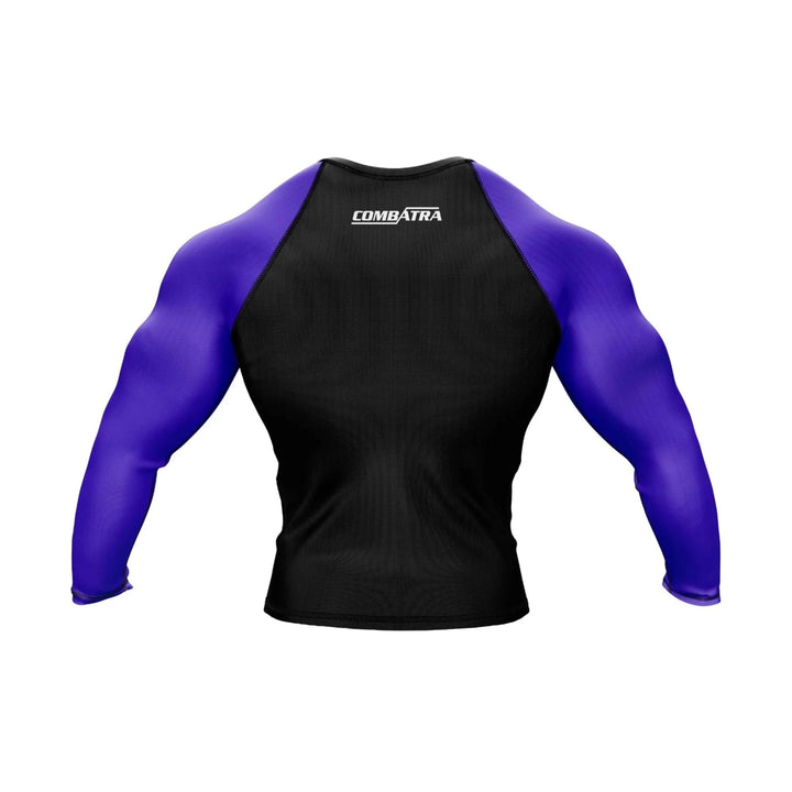 Customizable Black and Purple Compression Rash Guard - Ranked Rashguard | Combatra