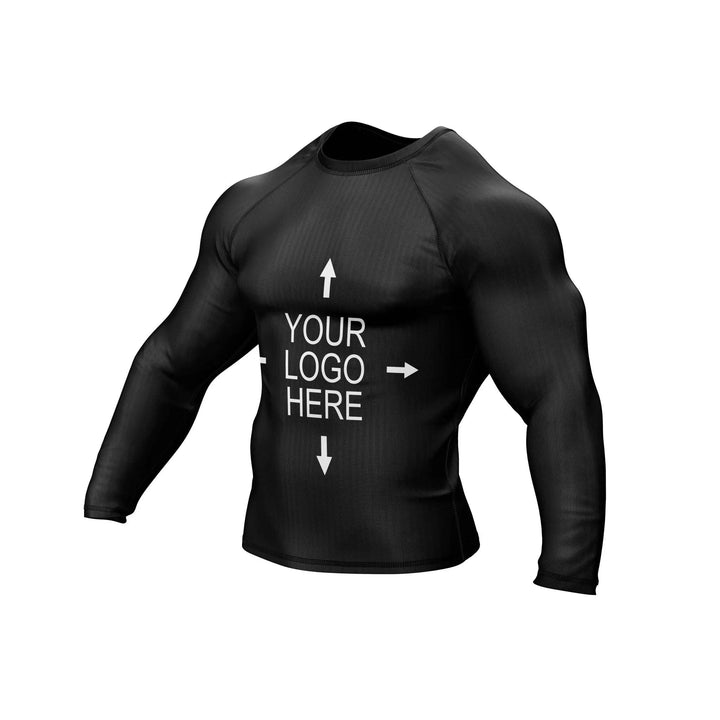 Customizable Black Compression Rash Guard - Ranked Rashguard | Combatra