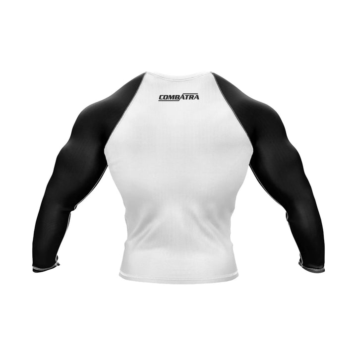 Customizable White and Black Compression Rash Guard - Ranked Rashguard | Combatra