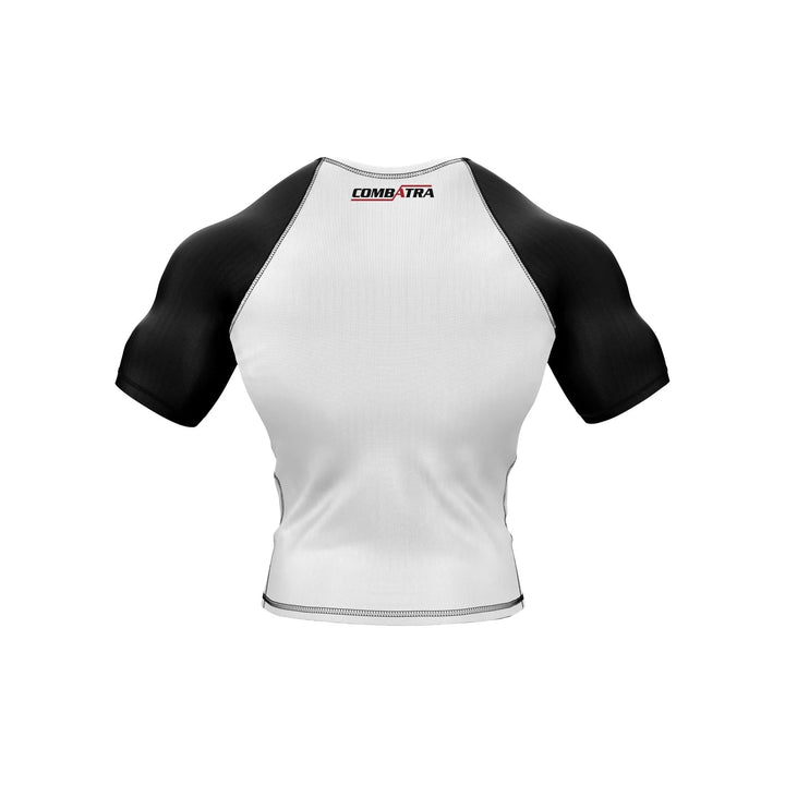 Customizable White and Black Compression Rash Guard - Ranked Rashguard | Combatra
