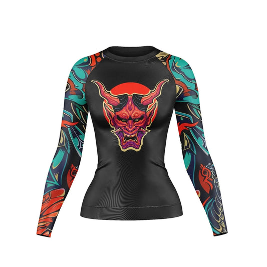 Demon Spirit Graphic Compression Rash Guard For Women - Premium Rashguards | Combatra