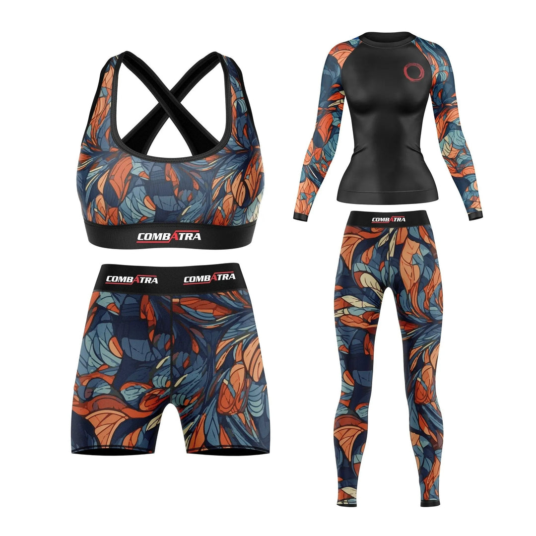 Feather Design Compression Pants For Women - Compression Spats | Combatra