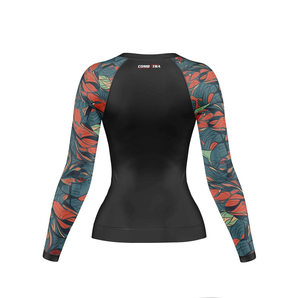 Feather Design Compression Rash Guard For Women - Premium Rashguards | Combatra