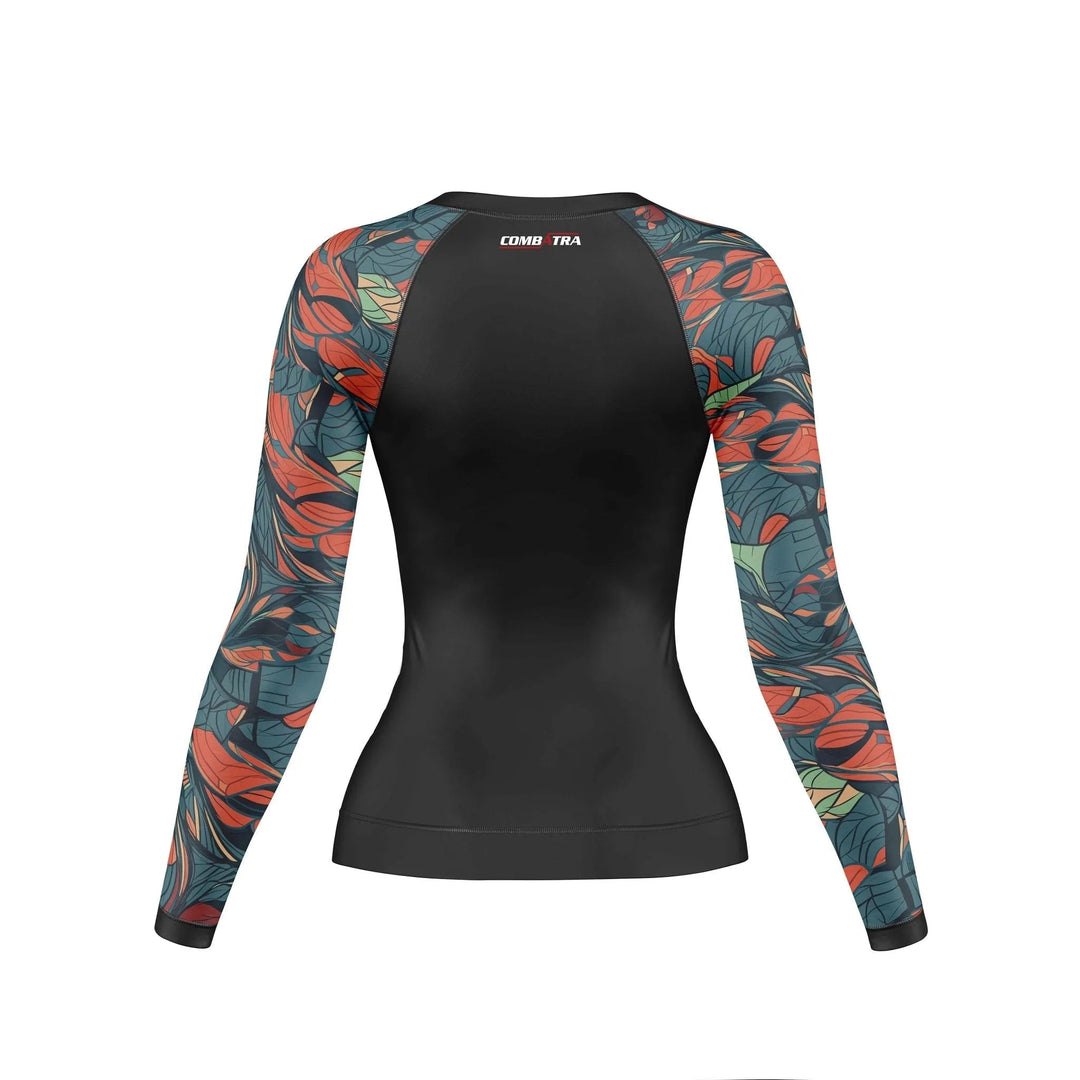 Feather Design Compression Rash Guard For Women - Premium Rashguards | Combatra