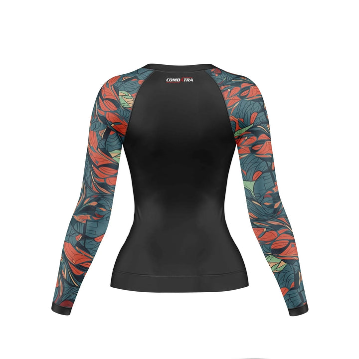 Feather Design Compression Rash Guard For Women - Premium Rashguards | Combatra