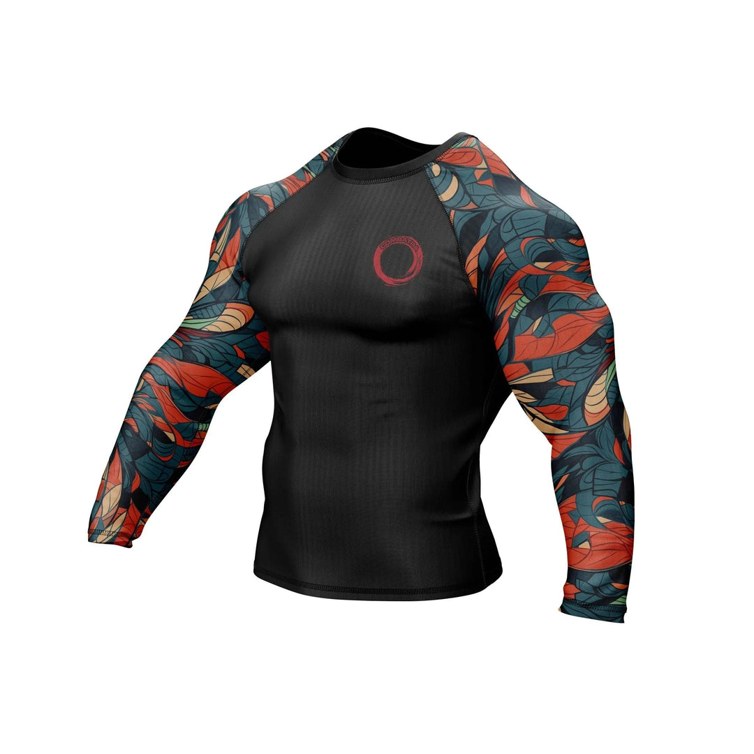 Feather Design Compression Rash Guard - Premium Rashguards | Combatra