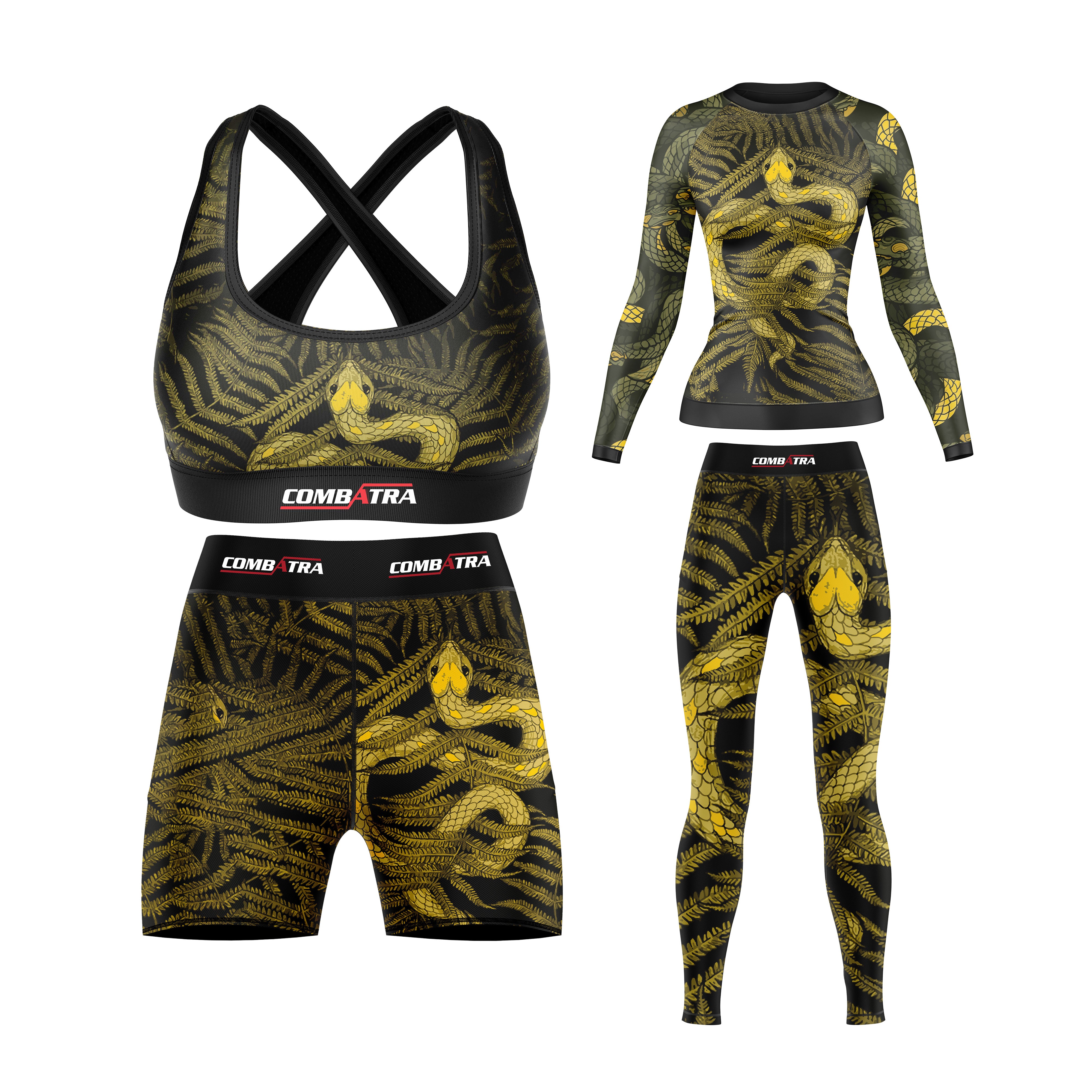 Abstract Snake Fury Women’s  Compression Shorts -  Combat Shorts