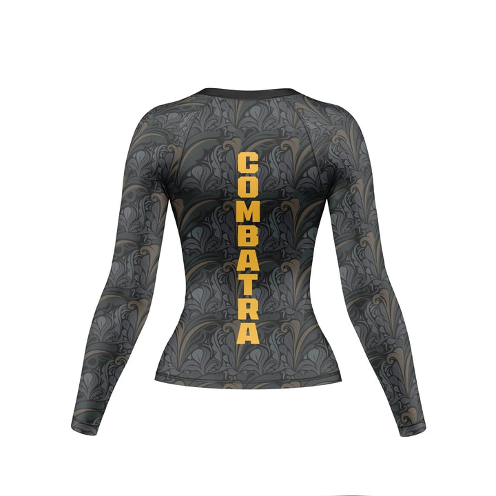 Golden Black Compression Rash Guard For Women - Premium Rashguards | Combatra
