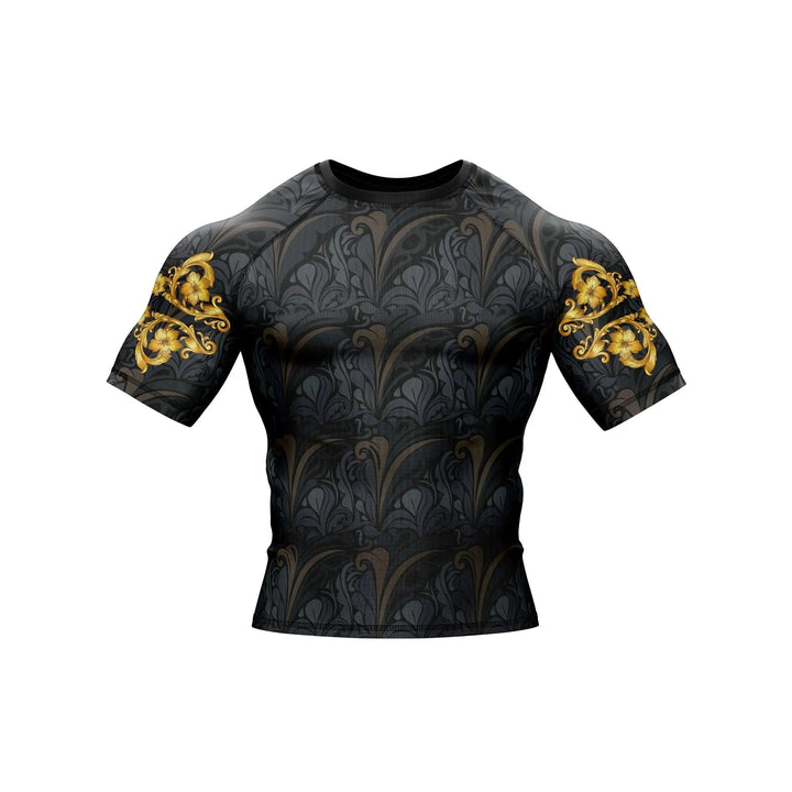 Golden Black Compression Rash Guard - Premium Rashguards | Combatra