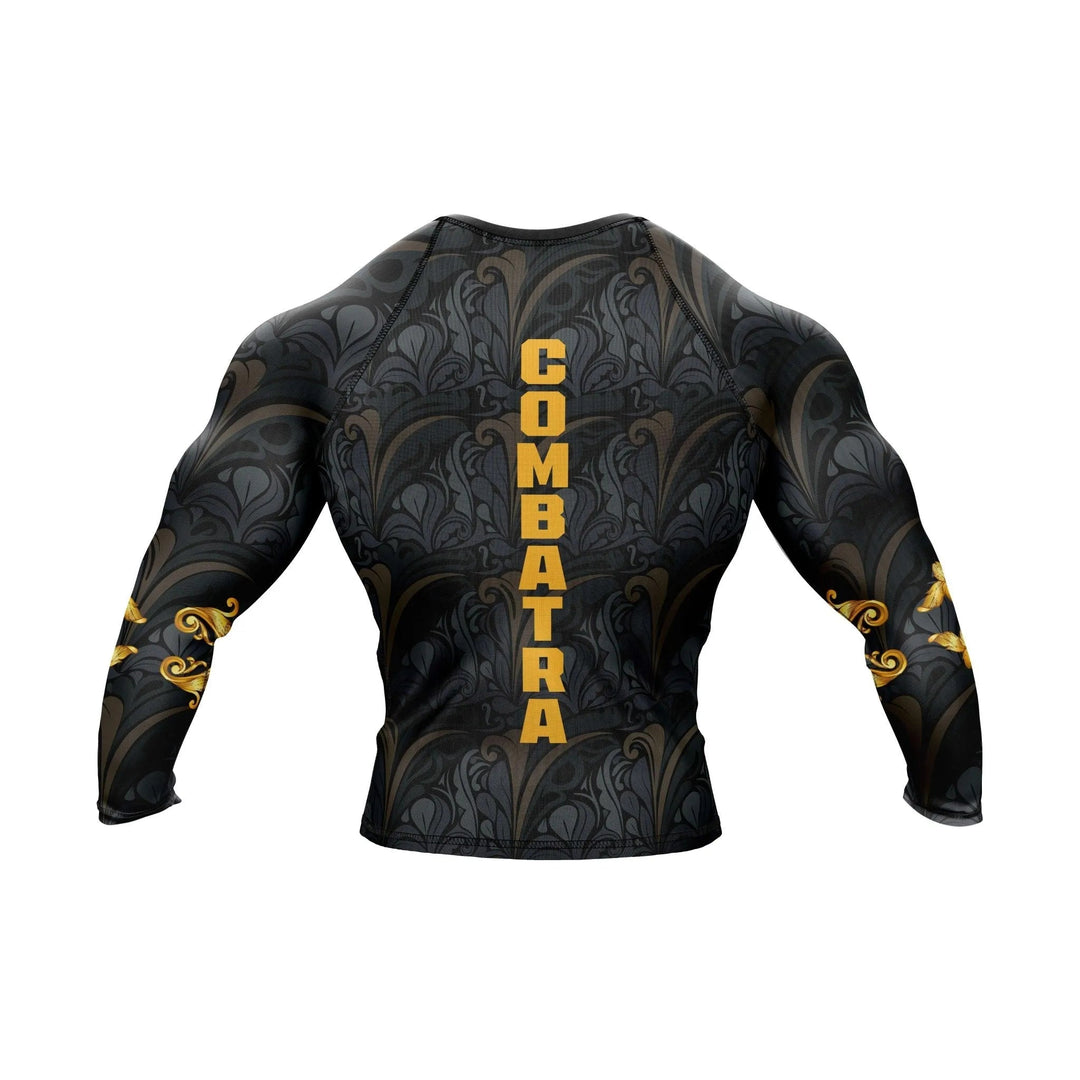 Golden Black Compression Rash Guard - Premium Rashguards | Combatra