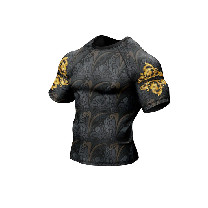 Golden Black Compression Rash Guard - Premium Rashguards | Combatra