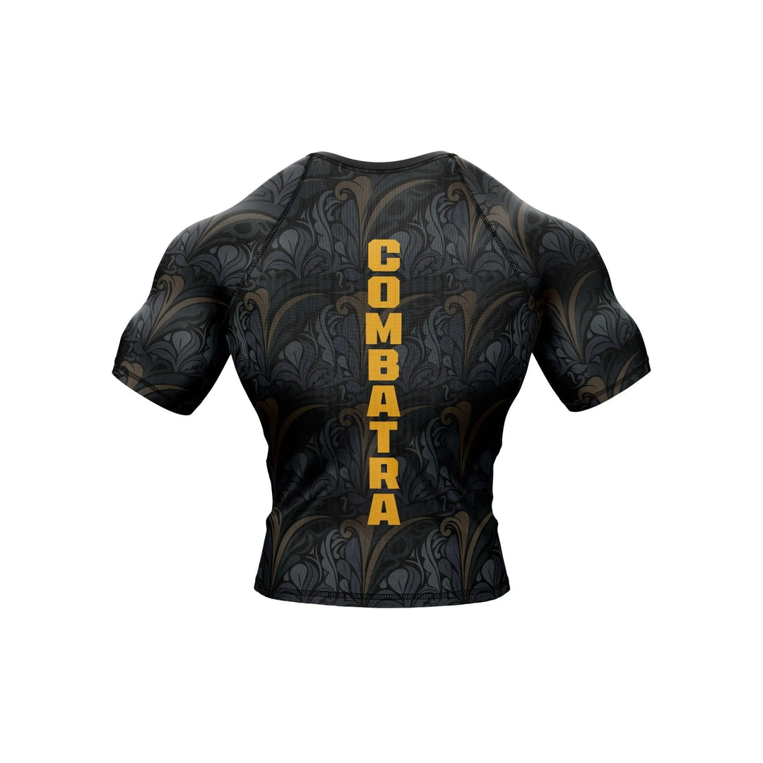 Golden Black Compression Rash Guard - Premium Rashguards | Combatra