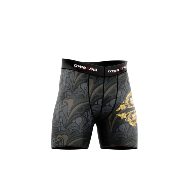 Golden Black Compression Shorts - Compression Shorts | Combatra