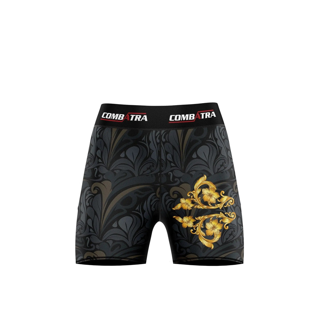 Golden Black Women’s Compression Shorts - Combat Shorts - Compression Shorts | Combatra