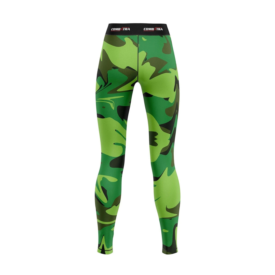Green Battlefield Camo Compression Pants for Women - Compression Spats | Combatra