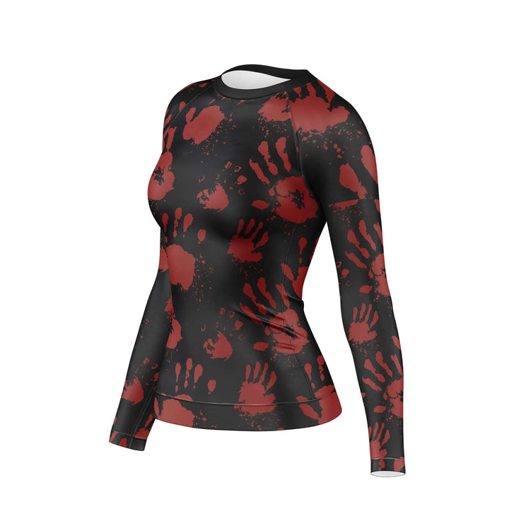 Hand printed Compression Rash Guard For Women - Premium Rashguards | Combatra