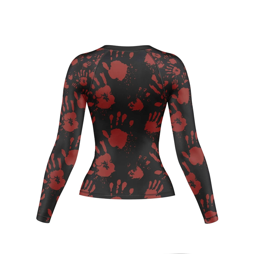 Hand printed Compression Rash Guard For Women - Premium Rashguards | Combatra