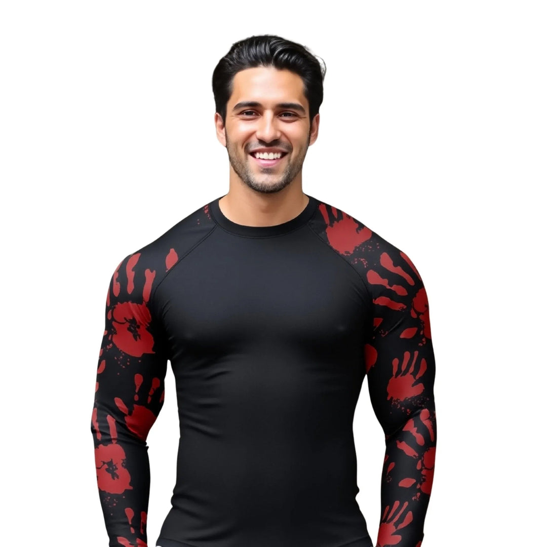 Hand printed Compression Rash Guard - Premium Rashguards | Combatra
