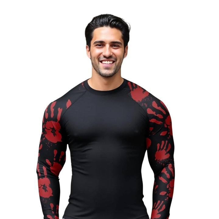 Hand printed Compression Rash Guard - Premium Rashguards | Combatra