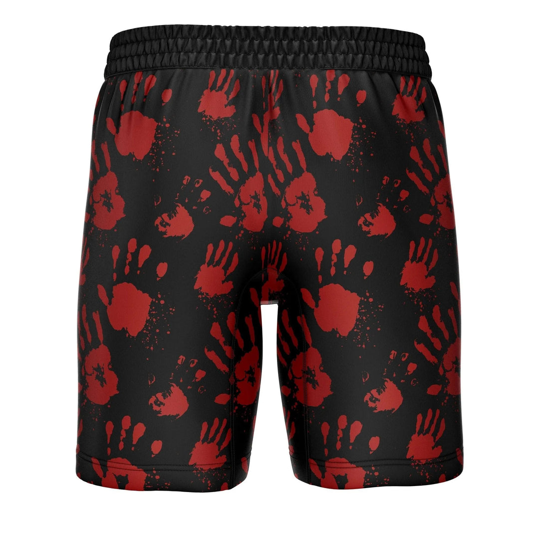 Hand Printed Red and Black Training Shorts - Training Shorts | Combatra