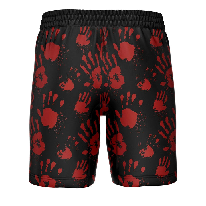 Hand Printed Red and Black Training Shorts - Training Shorts | Combatra