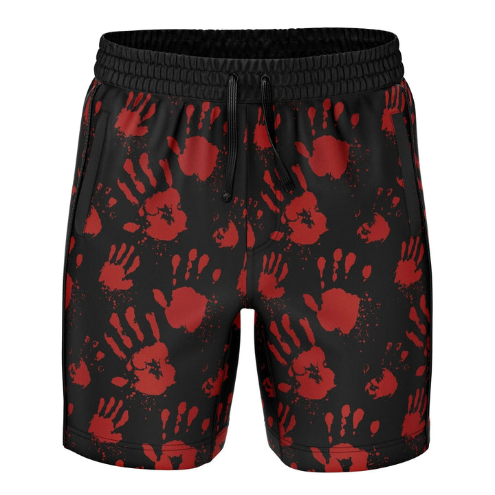 Hand Printed Red and Black Training Shorts - Training Shorts | Combatra